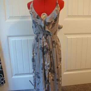 Gray floral strappy sundress
